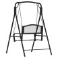 Hollywoodschaukel 124 cm Schwarz Stahl Hollywoodschaukel 124 cm Schwarz Stahl