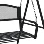 Hollywoodschaukel 124 cm Schwarz Stahl Hollywoodschaukel 124 cm Schwarz Stahl