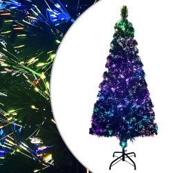 Künstlicher Weihnachtsbaum mit Ständer Grün 180 cm Fiberoptik