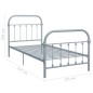 vidaXL Bettgestell Grau Metall 90×200 cm vidaXL Bettgestell Grau Metall 90×200 cm