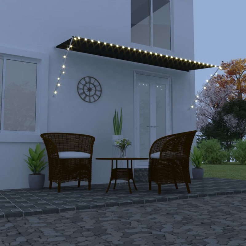 Einziehbare Markise mit LED 400×150 cm Anthrazit Einziehbare Markise mit LED 400×150 cm Anthrazit