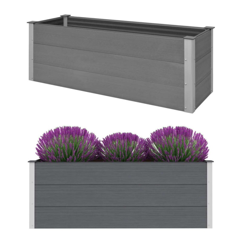 Garten-Hochbeet WPC 150 x 50 x 54 cm Grau Garten-Hochbeet WPC 150 x 50 x 54 cm Grau