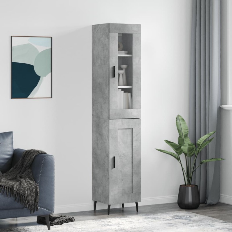 vidaXL Highboard Betongrau 34,5x34x180 cm Holzwerkstoff vidaXL Highboard Betongrau 34,5x34x180 cm Holzwerkstoff