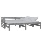 vidaXL Tagesbett Ausziehbar Grau Kiefer Massivholz 2x(90x200) cm vidaXL Tagesbett Ausziehbar Grau Kiefer Massivholz 2x(90x200) cm