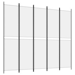 vidaXL 5-tlg. Paravent Weiß 250x220 cm Stoff