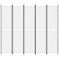 vidaXL 5-tlg. Paravent Weiß 250x220 cm Stoff vidaXL 5-tlg. Paravent Weiß 250x220 cm Stoff