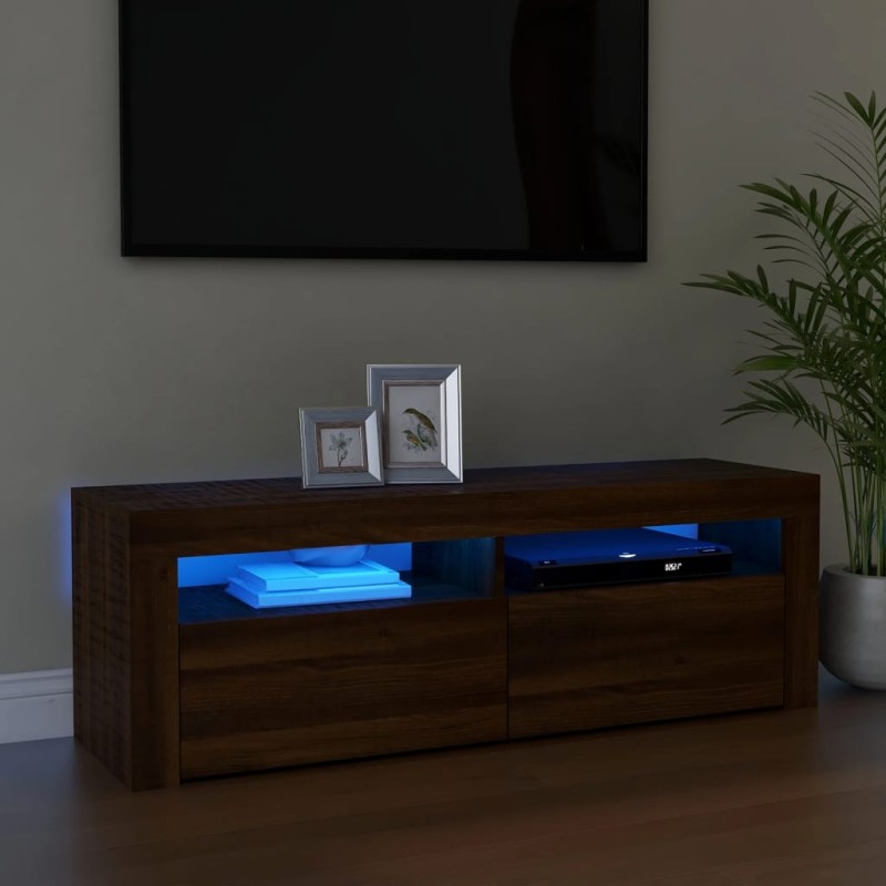 TV-Schrank mit LED-Leuchten Braun Eichen-Optik 120x35x40 cm TV-Schrank mit LED-Leuchten Braun Eichen-Optik 120x35x40 cm