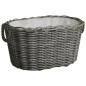 Holzkorb mit Tragegriffen 60x40x28 cm Grau Weide Holzkorb mit Tragegriffen 60x40x28 cm Grau Weide