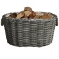 Holzkorb mit Tragegriffen 60x40x28 cm Grau Weide Holzkorb mit Tragegriffen 60x40x28 cm Grau Weide