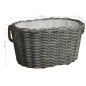 Holzkorb mit Tragegriffen 60x40x28 cm Grau Weide Holzkorb mit Tragegriffen 60x40x28 cm Grau Weide