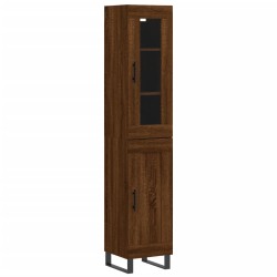 Highboard Braun Eichen-Optik 34,5x34x180 cm Holzwerkstoff