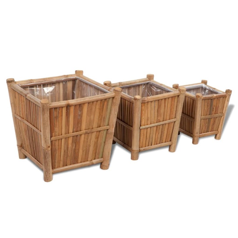 3-tlg. Bambus-Hochbeet mit Nylonfutter 3-tlg. Bambus-Hochbeet mit Nylonfutter