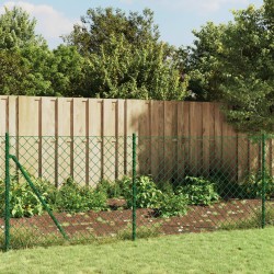Maschendrahtzaun mit Bodenhülsen Grün 1x10 m