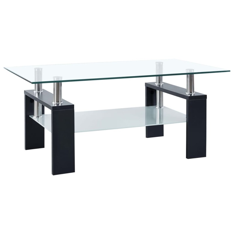 Couchtisch Schwarz Transparent 95x55x40 cm Hartglas Couchtisch Schwarz Transparent 95x55x40 cm Hartglas