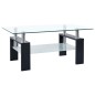 Couchtisch Schwarz Transparent 95x55x40 cm Hartglas Couchtisch Schwarz Transparent 95x55x40 cm Hartglas