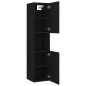 Badezimmerschrank Schwarz 30x30x130 cm Holzwerkstoff Badezimmerschrank Schwarz 30x30x130 cm Holzwerkstoff