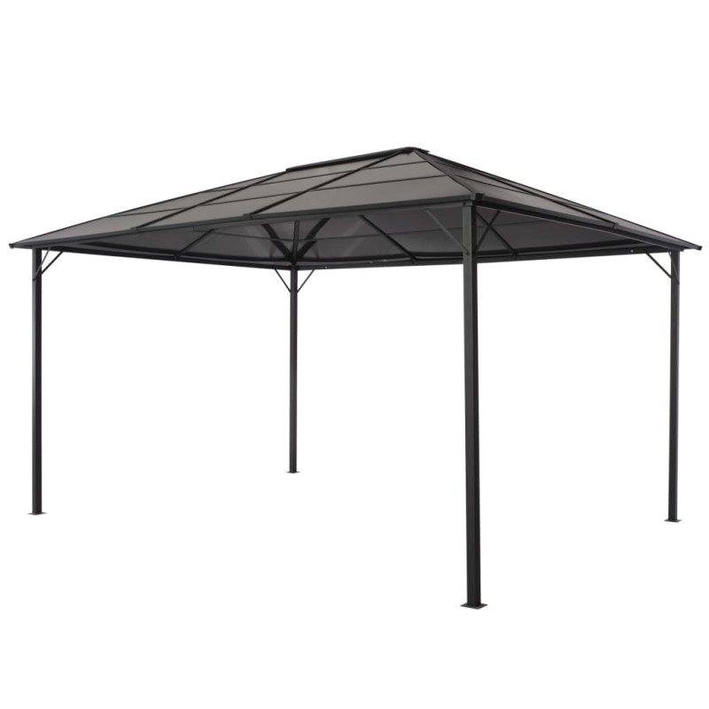 Gartenpavillon mit Dach Aluminium 4×3×2,6 m Schwarz Gartenpavillon mit Dach Aluminium 4×3×2,6 m Schwarz