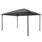 Gartenpavillon mit Dach Aluminium 4×3×2,6 m Schwarz Gartenpavillon mit Dach Aluminium 4×3×2,6 m Schwarz