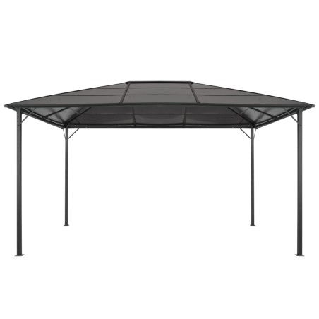 Gartenpavillon mit Dach Aluminium 4×3×2,6 m Schwarz
