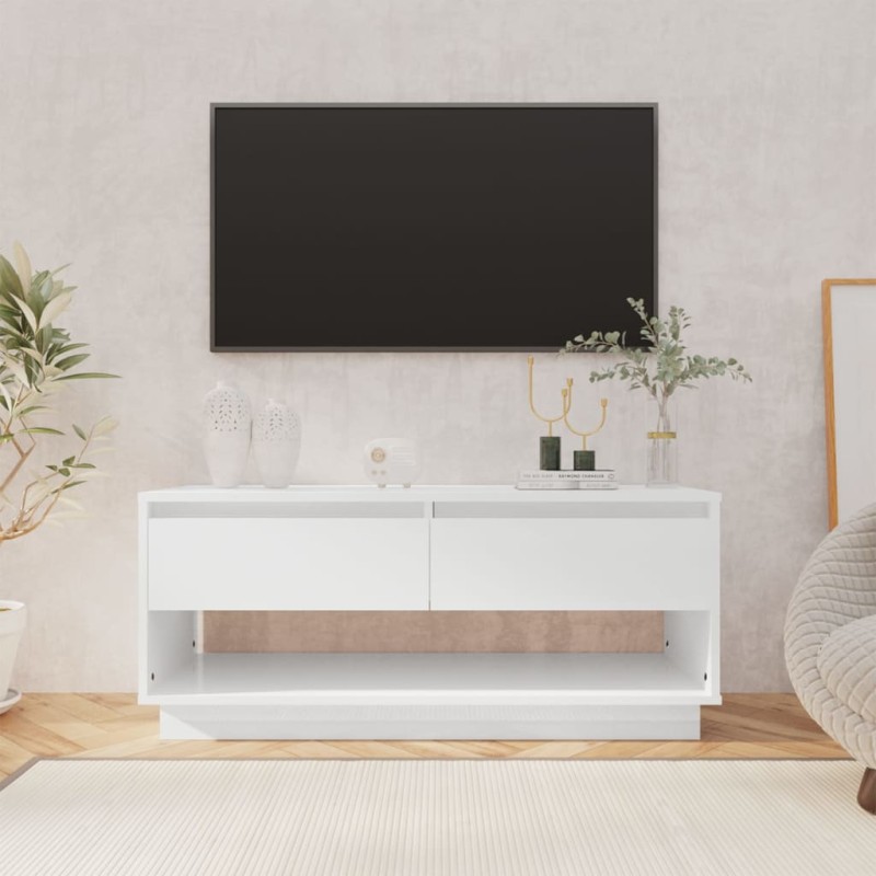 TV-Schrank Hochglanz-Weiß 102x41x44 cm Holzwerkstoff TV-Schrank Hochglanz-Weiß 102x41x44 cm Holzwerkstoff
