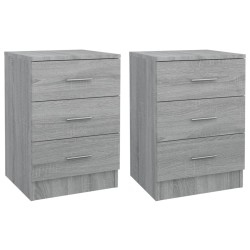 vidaXL Nachttische 2 Stk. Grau Sonoma 38x35x56 cm Holzwerkstoff
