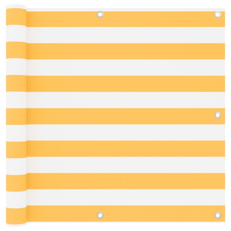 Balkon-Sichtschutz Weiß und Gelb 90x500 cm Oxford-Gewebe Balkon-Sichtschutz Weiß und Gelb 90x500 cm Oxford-Gewebe