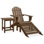 Adirondack-Gartenstuhl mit Fußstütze & Tisch Tannenholz Braun Adirondack-Gartenstuhl mit Fußstütze & Tisch Tannenholz Braun