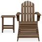 Adirondack-Gartenstuhl mit Fußstütze & Tisch Tannenholz Braun Adirondack-Gartenstuhl mit Fußstütze & Tisch Tannenholz Braun