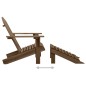 Adirondack-Gartenstuhl mit Fußstütze & Tisch Tannenholz Braun Adirondack-Gartenstuhl mit Fußstütze & Tisch Tannenholz Braun