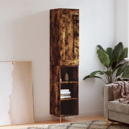 vidaXL Highboard Räuchereiche 34,5x34x180 cm Holzwerkstoff