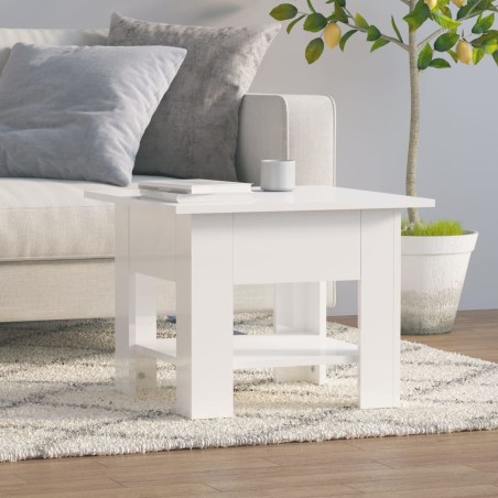 vidaXL Couchtisch Hochglanz-Weiß 55x55x42 cm Holzwerkstoff