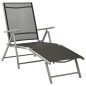 Klappbare Sonnenliege Textilene und Aluminium Schwarz Silbern Klappbare Sonnenliege Textilene und Aluminium Schwarz Silbern