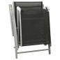 Klappbare Sonnenliege Textilene und Aluminium Schwarz Silbern Klappbare Sonnenliege Textilene und Aluminium Schwarz Silbern