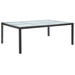 Garten-Esstisch Schwarz 200x150x74 cm Poly Rattan