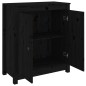 Sideboard Schwarz 70x35x80 cm Massivholz Kiefer Sideboard Schwarz 70x35x80 cm Massivholz Kiefer