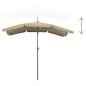 vidaXL Sonnenschirm mit Mast 200x130 cm Taupe vidaXL Sonnenschirm mit Mast 200x130 cm Taupe