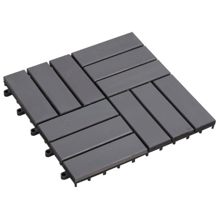 vidaXL Terrassenfliesen 10 Stk. Grau 30×30 cm Massivholz Akazie