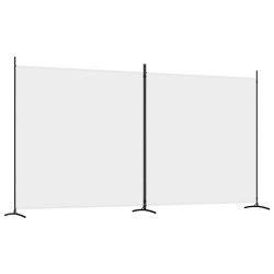 vidaXL 2-tlg. Paravent Weiß 348x180 cm Stoff