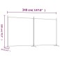 vidaXL 2-tlg. Paravent Weiß 348x180 cm Stoff vidaXL 2-tlg. Paravent Weiß 348x180 cm Stoff
