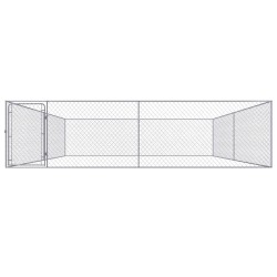 vidaXL Outdoor-Hundezwinger Verzinkter Stahl 4 x 4 x 1 m