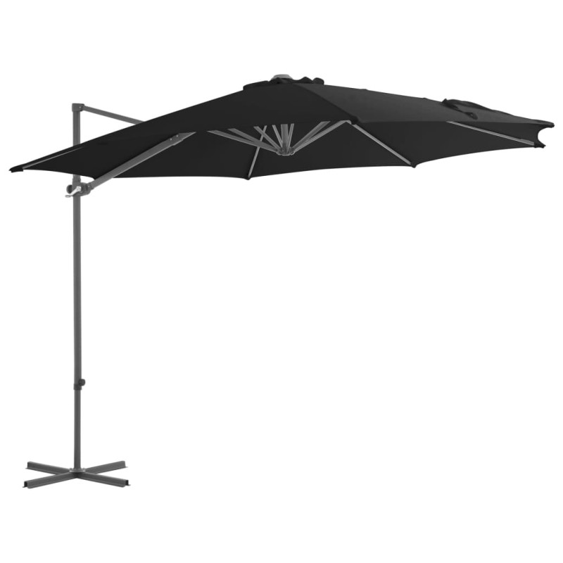 vidaXL Ampelschirm mit Stahlmast Schwarz 300 cm vidaXL Ampelschirm mit Stahlmast Schwarz 300 cm