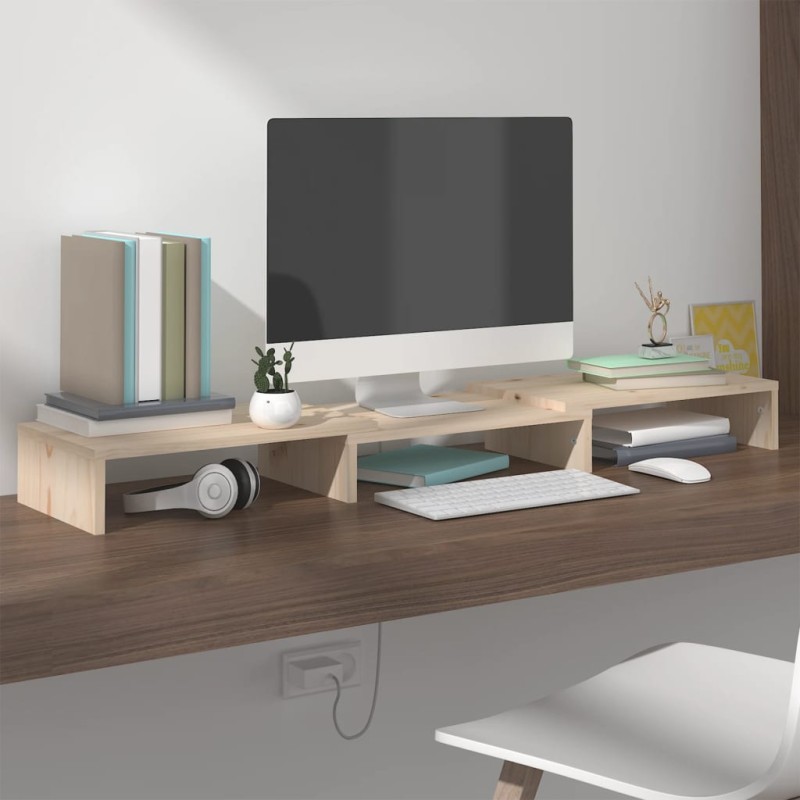 vidaXL Monitorständer 80x24x10,5 cm Massivholz Kiefer vidaXL Monitorständer 80x24x10,5 cm Massivholz Kiefer