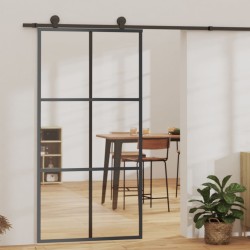 Schiebetür ESG-Glas und Aluminium 102x205 cm Schwarz