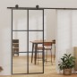 Schiebetür ESG-Glas und Aluminium 102x205 cm Schwarz
