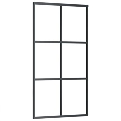 Schiebetür ESG-Glas und Aluminium 102x205 cm Schwarz