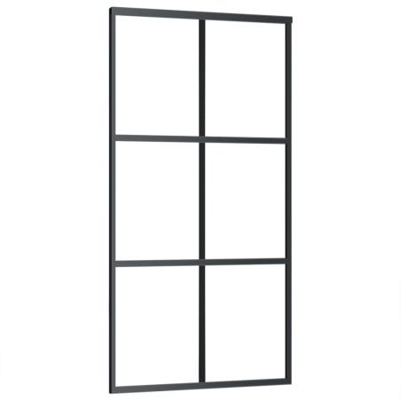 Schiebetür ESG-Glas und Aluminium 102x205 cm Schwarz