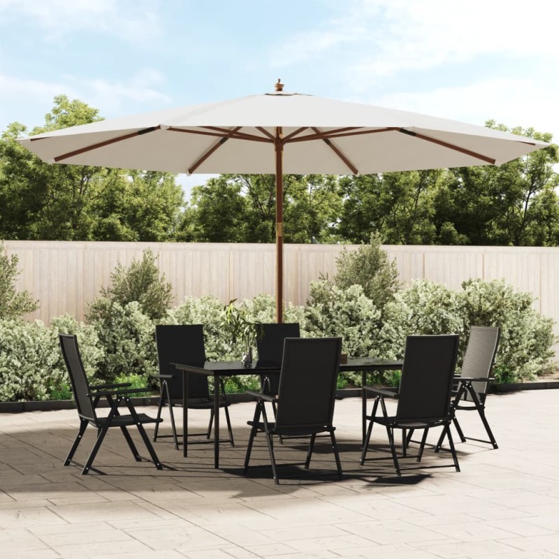 vidaXL Sonnenschirm mit Holzmast Sandfarben 400x273 cm vidaXL Sonnenschirm mit Holzmast Sandfarben 400x273 cm
