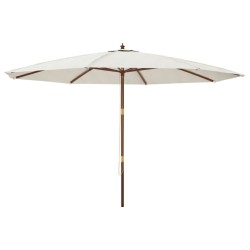 vidaXL Sonnenschirm mit Holzmast Sandfarben 400x273 cm
