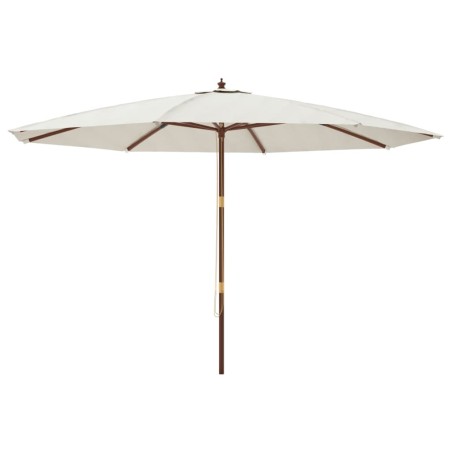 vidaXL Sonnenschirm mit Holzmast Sandfarben 400x273 cm