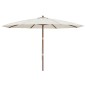 vidaXL Sonnenschirm mit Holzmast Sandfarben 400x273 cm vidaXL Sonnenschirm mit Holzmast Sandfarben 400x273 cm
